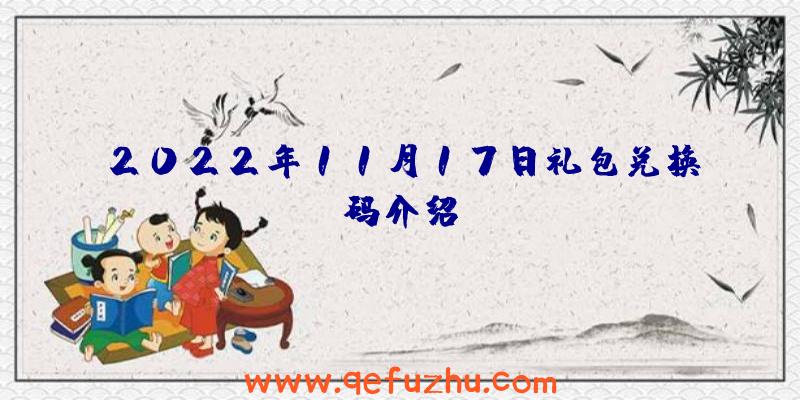 2022年11月17日礼包兑换码介绍