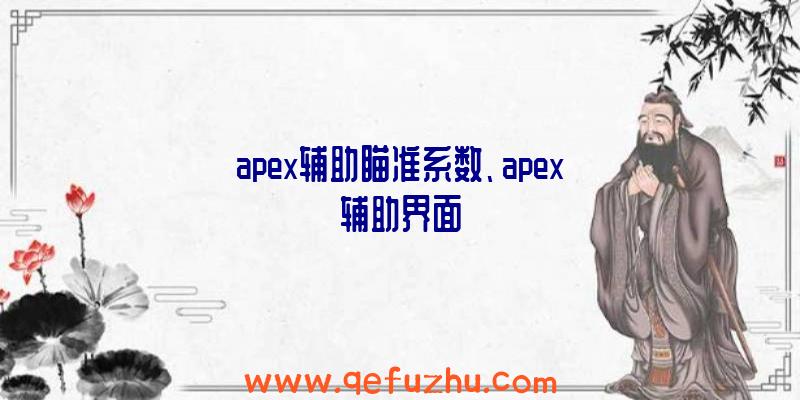 apex辅助瞄准系数、apex辅助界面