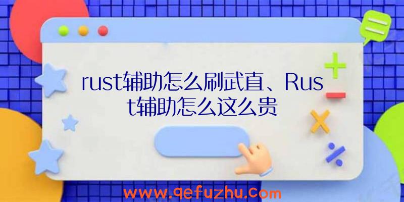 rust辅助怎么刷武直、Rust辅助怎么这么贵