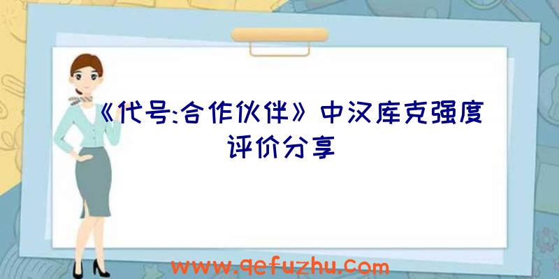 《代号:合作伙伴》中汉库克强度评价分享