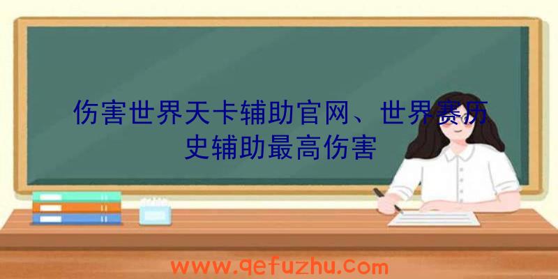 伤害世界天卡辅助官网、世界赛历史辅助最高伤害