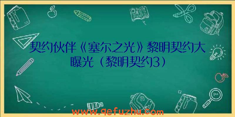 契约伙伴《塞尔之光》黎明契约大曝光（黎明契约3）