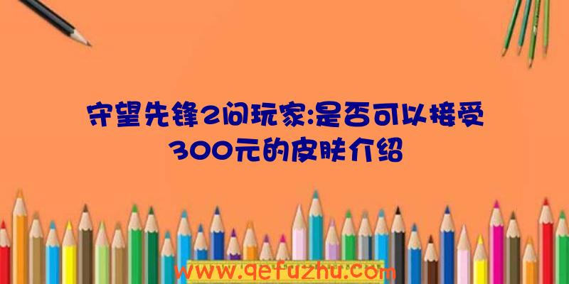 守望先锋2问玩家:是否可以接受300元的皮肤介绍