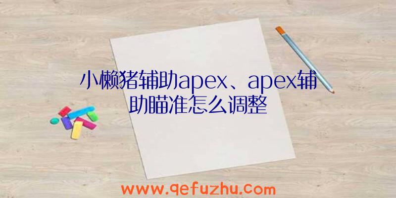 小懒猪辅助apex、apex辅助瞄准怎么调整