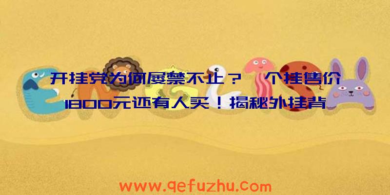 开挂党为何屡禁不止？一个挂售价1800元还有人买！揭秘外挂背后的庞大利益链