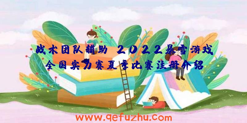 战术团队辅助:2022暴雪游戏全国实力赛夏季比赛注册介绍