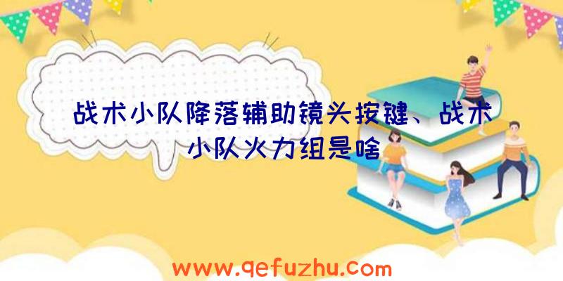 战术小队降落辅助镜头按键、战术小队火力组是啥