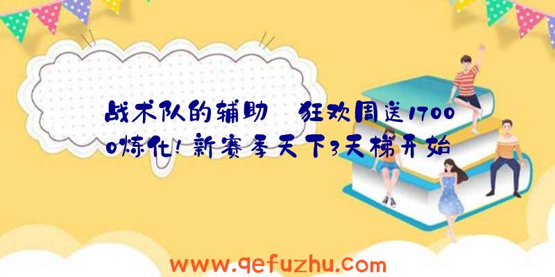 战术队的辅助:狂欢周送17000炼化!新赛季天下3天梯开始