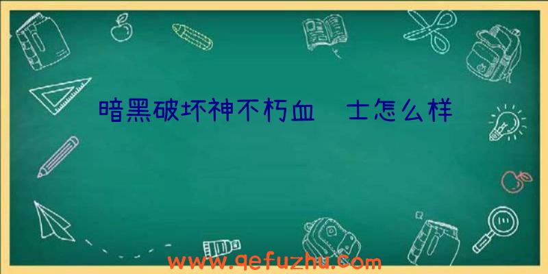 暗黑破坏神不朽血骑士怎么样