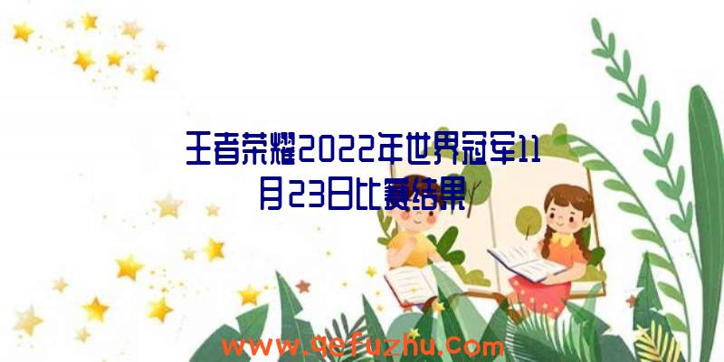 王者荣耀2022年世界冠军11月23日比赛结果