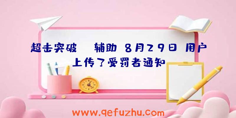 超击突破辅助:8月29日,用户上传了受罚者通知