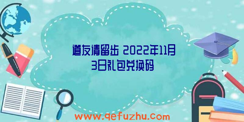 《道友请留步》2022年11月3日礼包兑换码