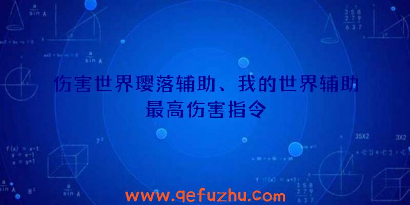 伤害世界璎落辅助、我的世界辅助最高伤害指令