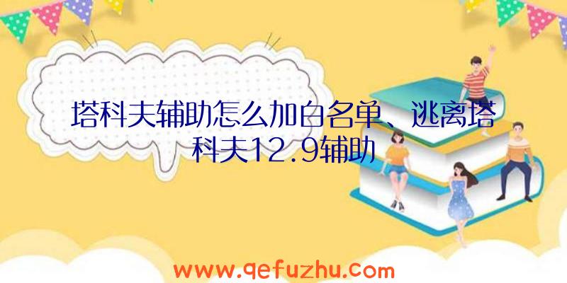 塔科夫辅助怎么加白名单、逃离塔科夫12.9辅助