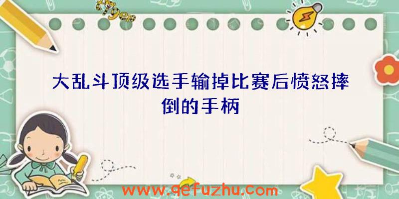 大乱斗顶级选手输掉比赛后愤怒摔倒的手柄