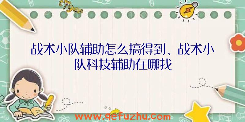 战术小队辅助怎么搞得到、战术小队科技辅助在哪找