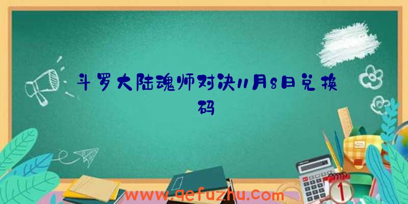 斗罗大陆魂师对决11月8日兑换码