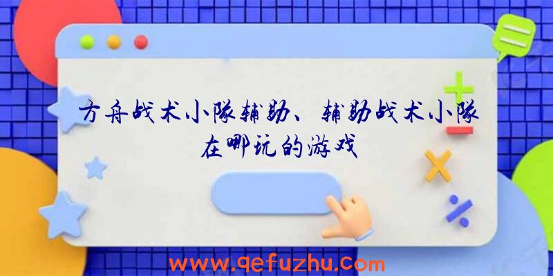 方舟战术小队辅助、辅助战术小队在哪玩的游戏