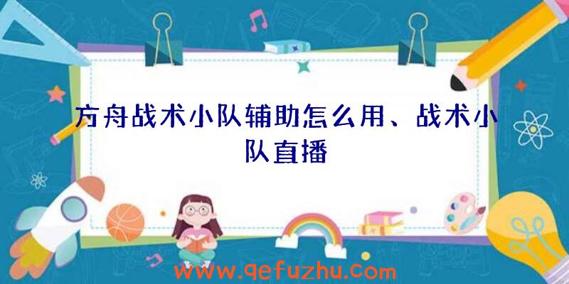 方舟战术小队辅助怎么用、战术小队直播