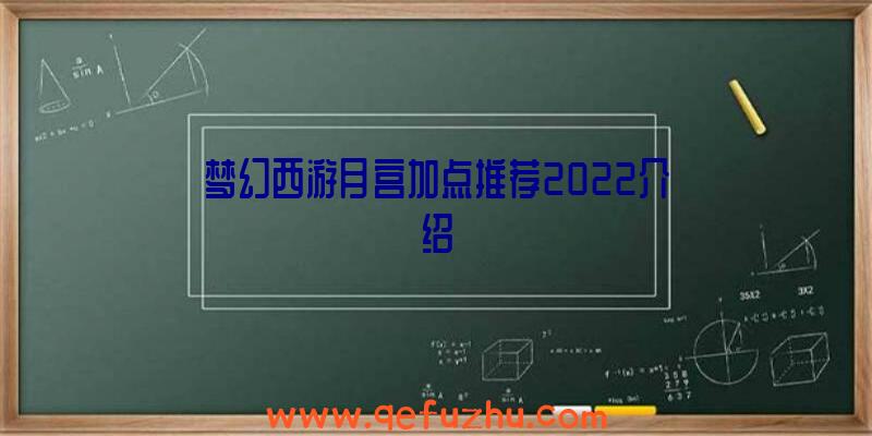 梦幻西游月宫加点推荐2022介绍